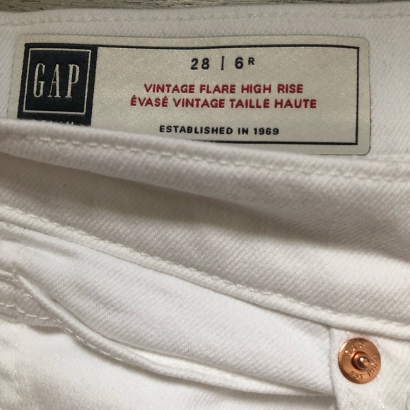 Gap White Jeans Vintage Flare High Rise Denim - Picture 4 of 4
